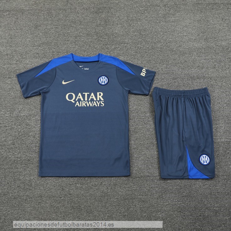 Nuevo Entrenamiento Conjunto Completo Inter Milan 24/25 Gris Azul Baratas